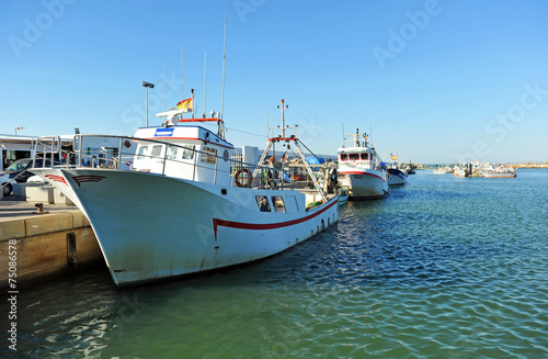 Puerto pesquero de Chipiona, provincia de Cádiz, España