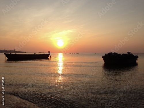 sunset at Pattaya beach,Thailand. 