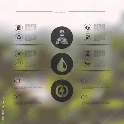 ecology infographic with unfocused background