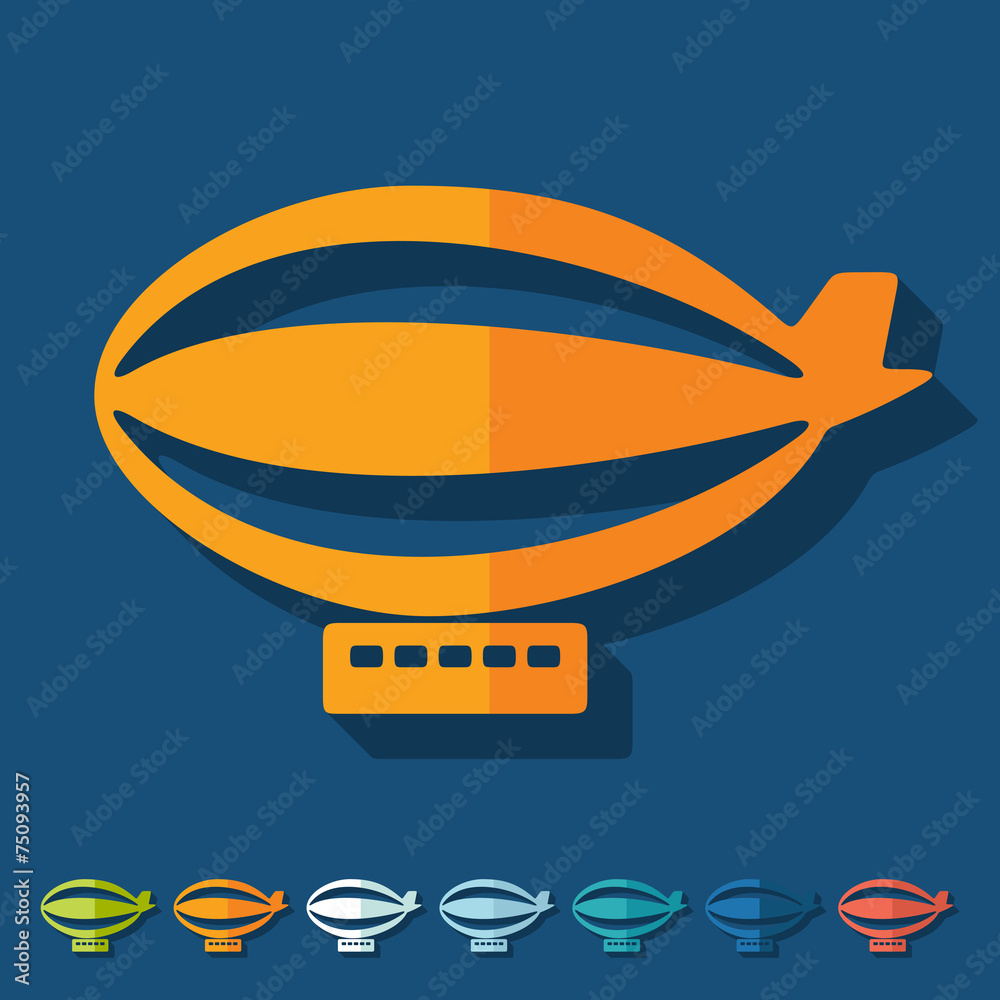 Flat design: airship