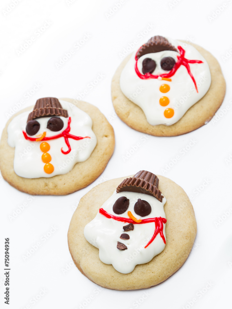 Fototapeta premium melted snowman cookie