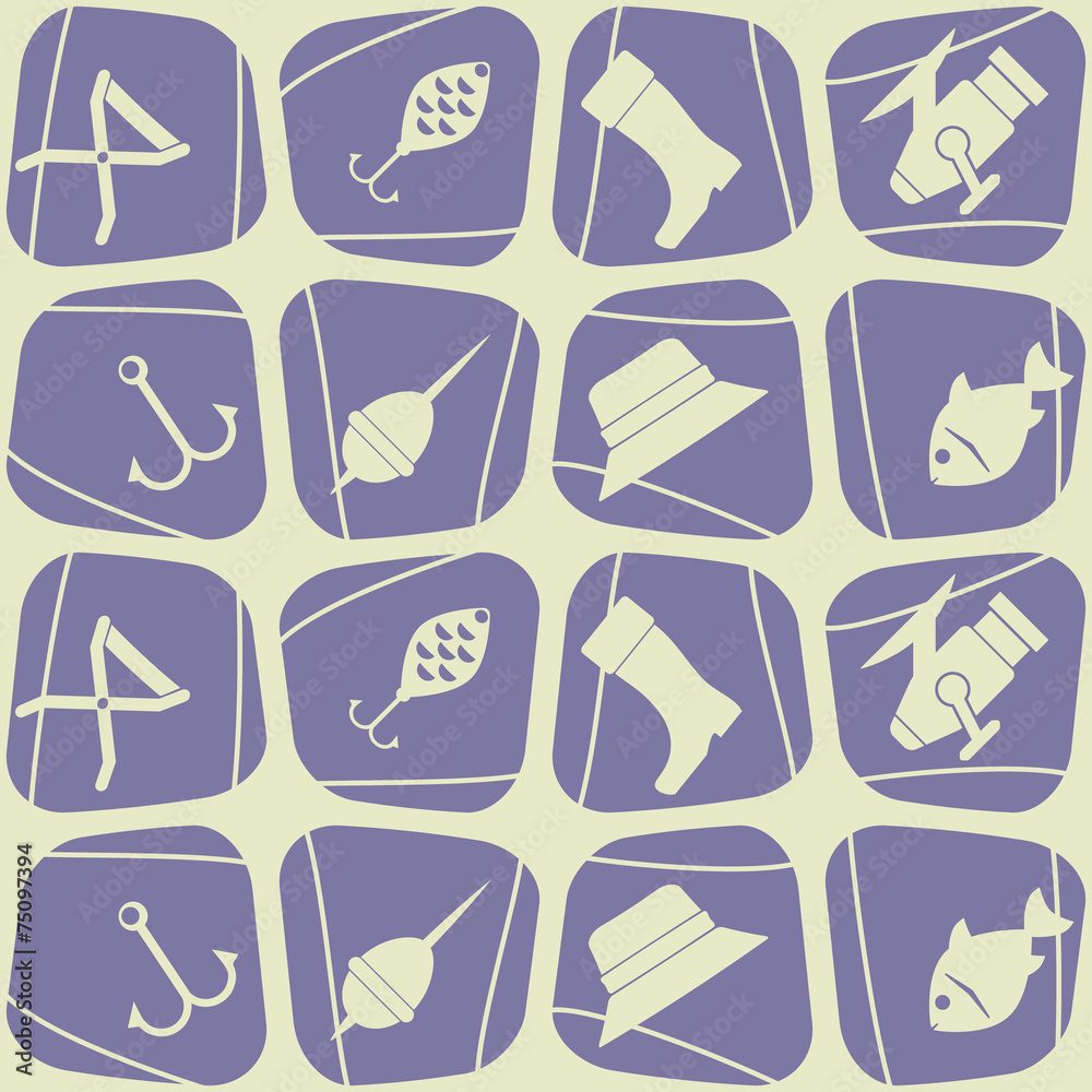 seamless background with fishing attributes seamless background with fishing attributes