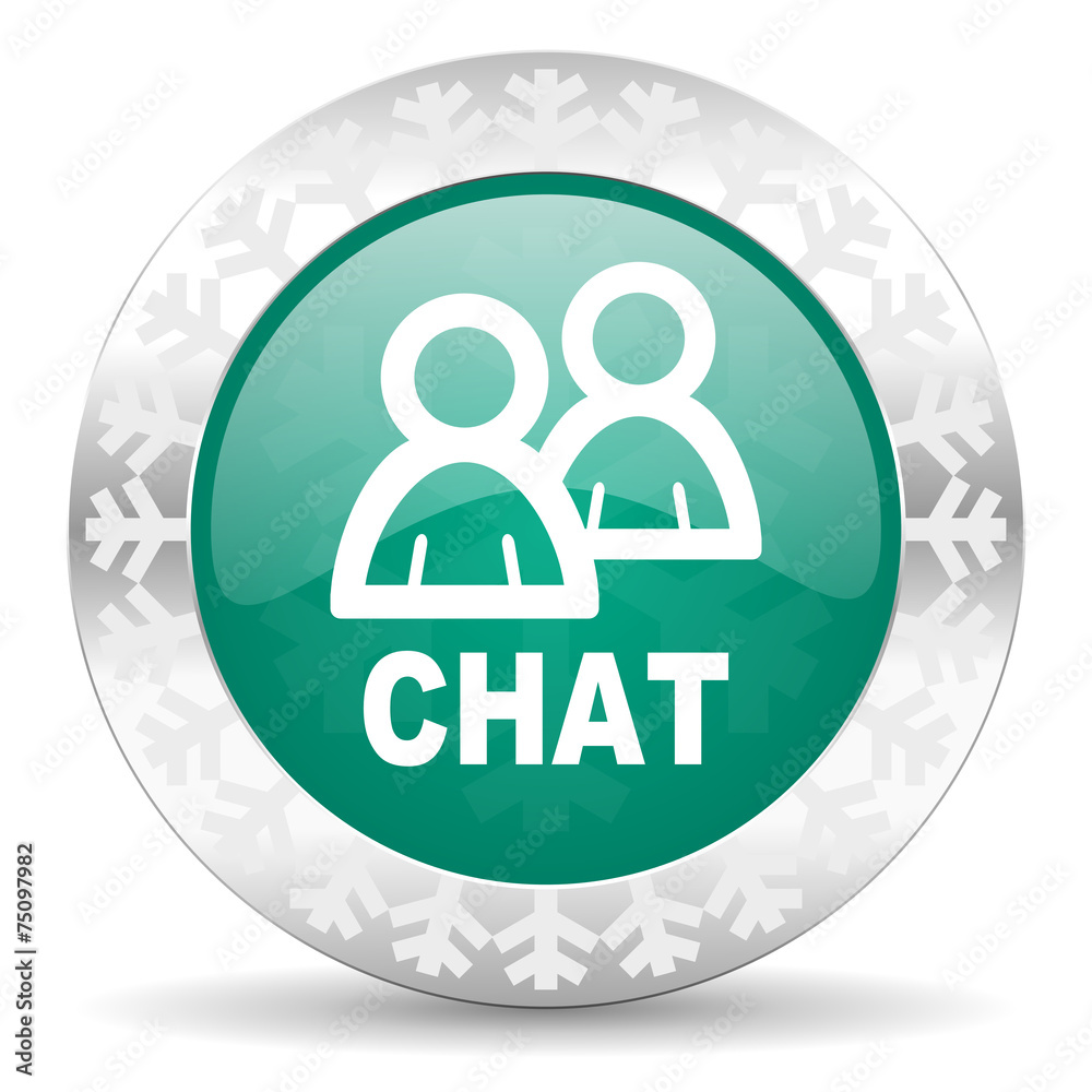 chat green icon, christmas button chat green icon, christmas button
