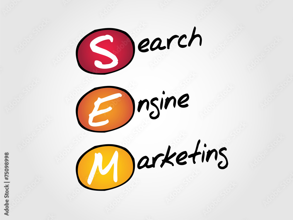 SEM Search Engine Marketing vector business concept acronym SEM Search Engine Marketing vector business concept acronym