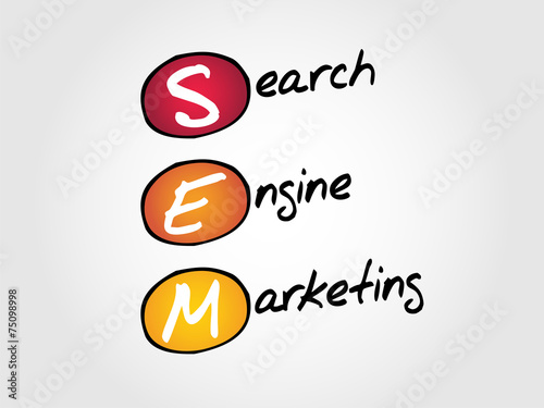 SEM Search Engine Marketing vector business concept acronym