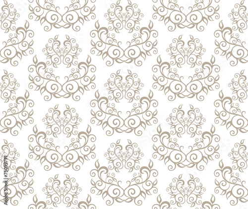 Elegant Seamless Pattern of Floral Vintage Classic Vines