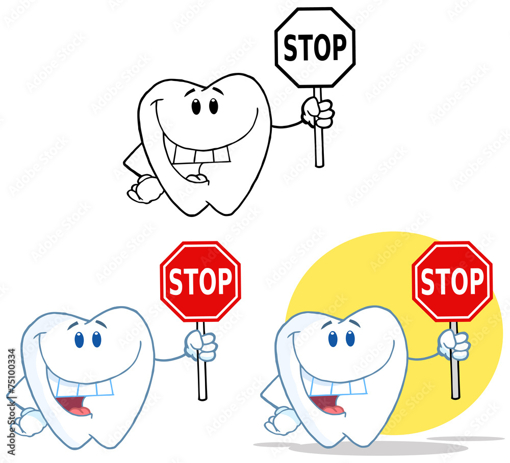 Tooth Cartoon Mascot Character 10. Collection Set