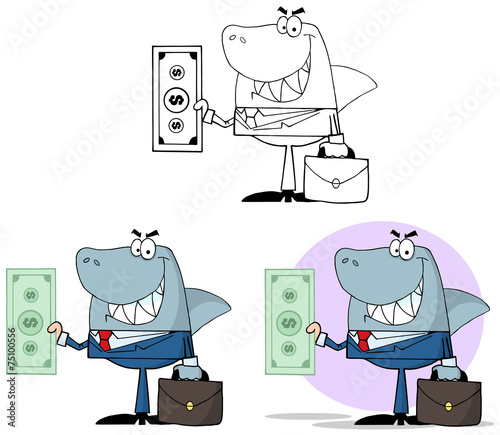 Smiled Business Shark Holding Cash. Collection Set