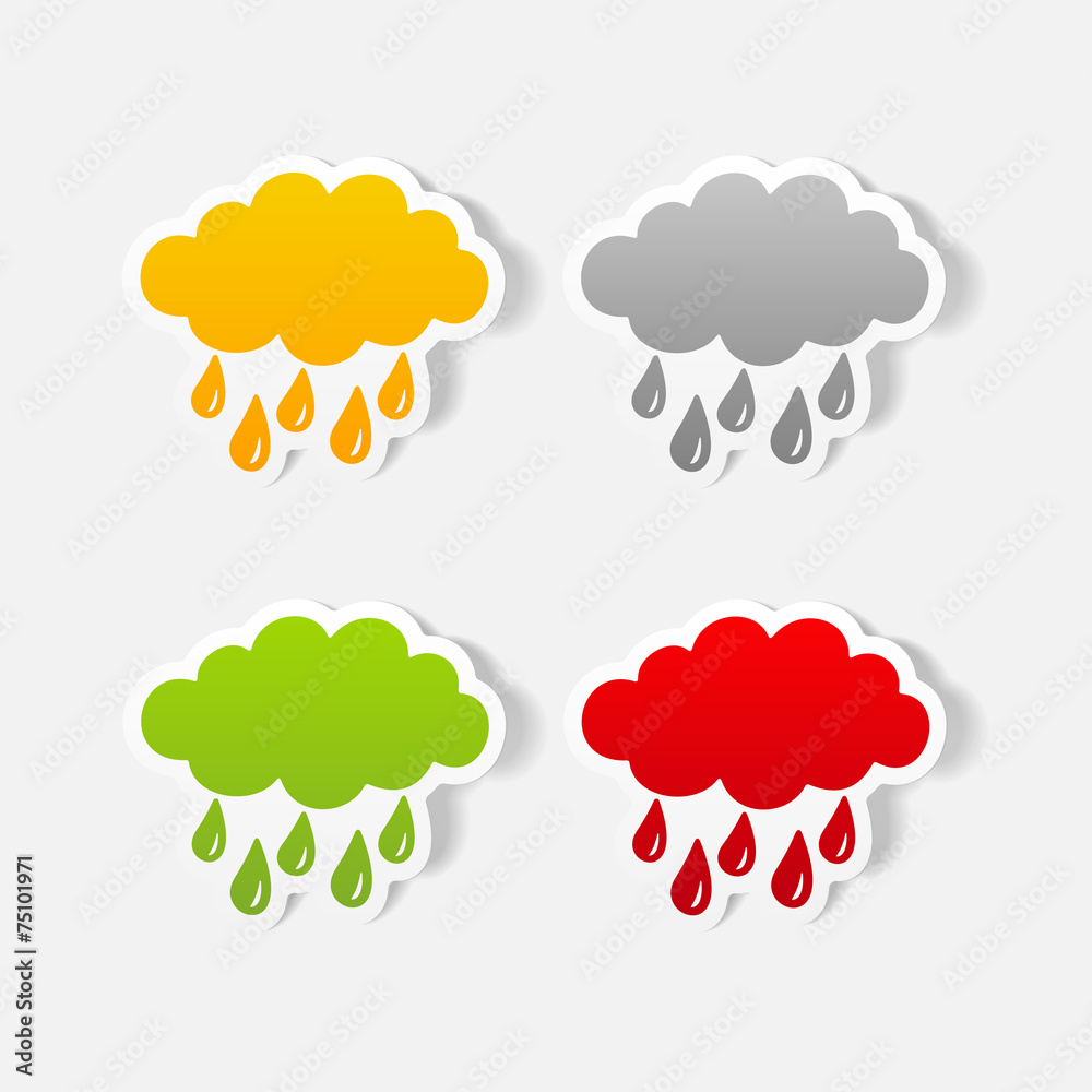 realistic design element: cloud, rain realistic design element: cloud, rain