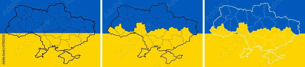 Obraz premium Mapa Ukrainy