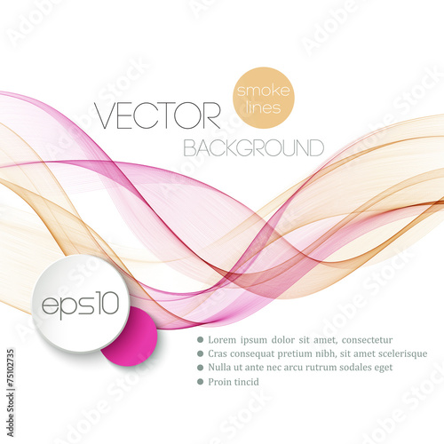 Abstract smoky waves  background. Template brochure design