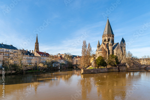 Temple Neuf de Metz on the Moselle river - Lorraine, France