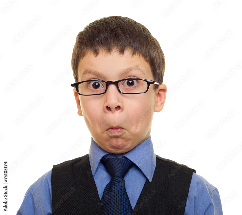 portrait of a boy in business suit