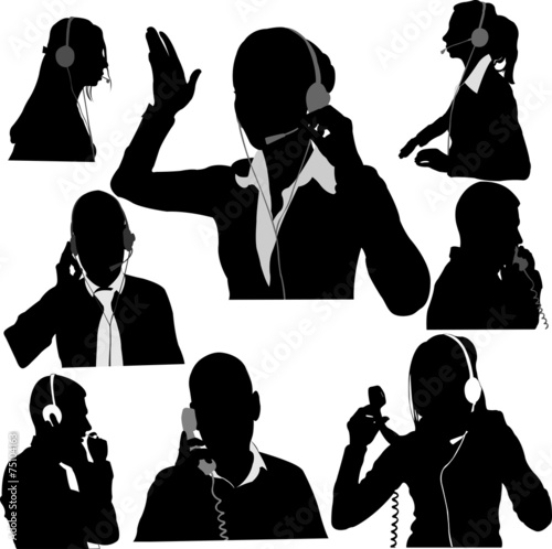 secretary and call center operator vector 1