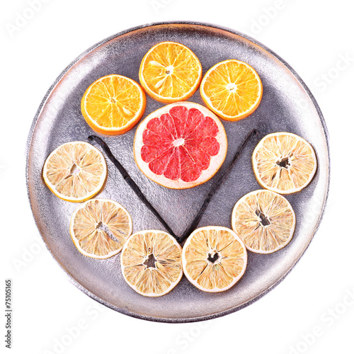 Fototapeta Naklejka Na Ścianę i Meble -  Still life of dried citrus with vanilla beans