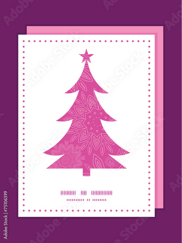 Vector pink abstract flowers texture Christmas tree silhouette