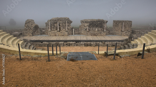 Roman theater of  Regina under the fog photo