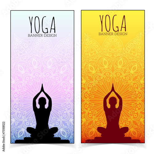 Yoga banner collection.