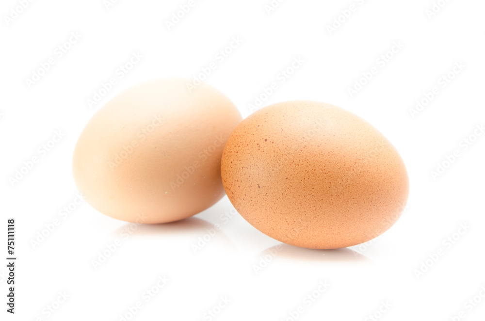 eggs isolated on white and gray background