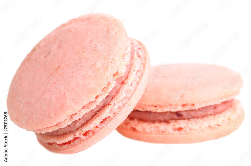 Gentle colorful macaroons isolated on white Gentle colorful macaroons isolated on white