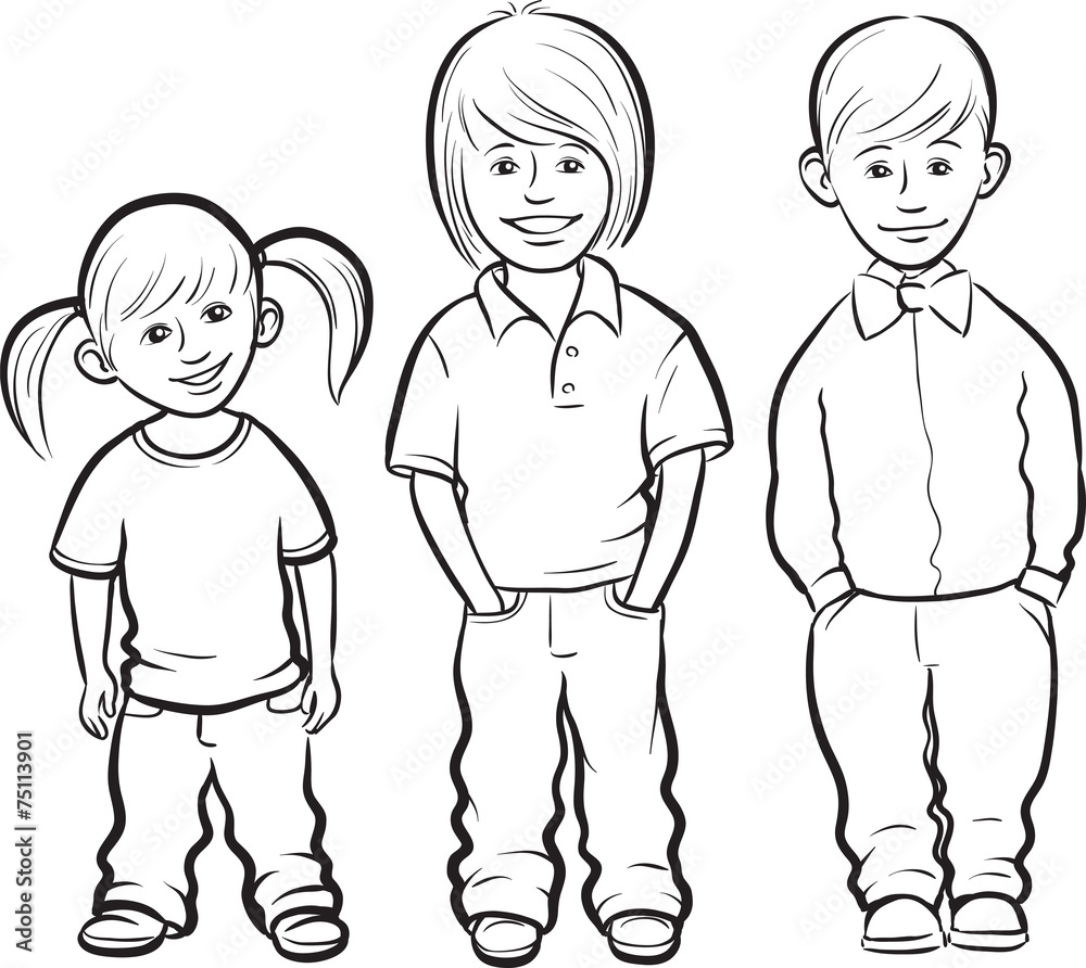whiteboard drawing - happy kids standing whiteboard drawing - happy kids standing