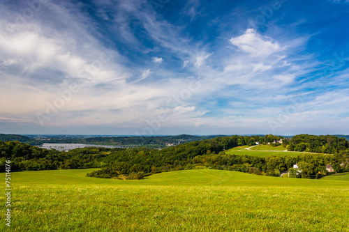 View of rolling hills and the Susquehanna River from High Point