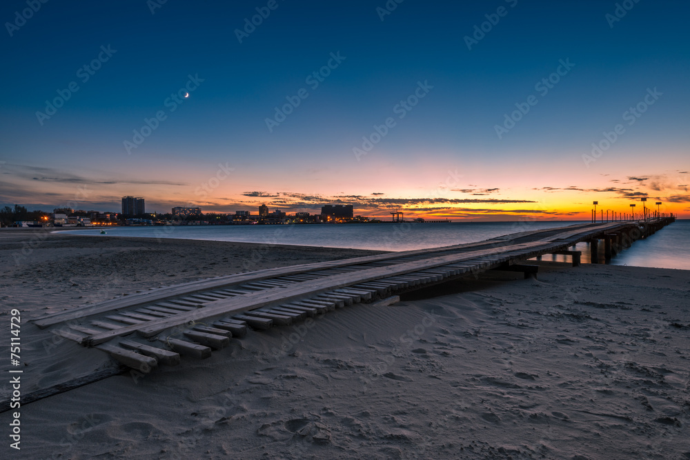 Night landscape view on Old Pier