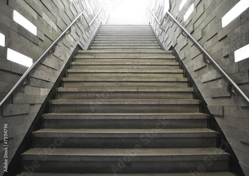 tunnel Staircase going up to the soft light