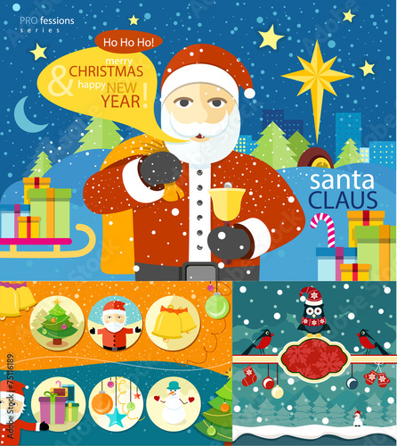 Wallpaper Mural Happy Santa Claus profession series Torontodigital.ca