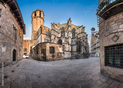 Panorama of Cathedral of the Holy Cross and Saint Eulalia, View #75116394