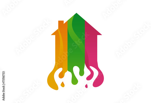 Home color painting logo vector