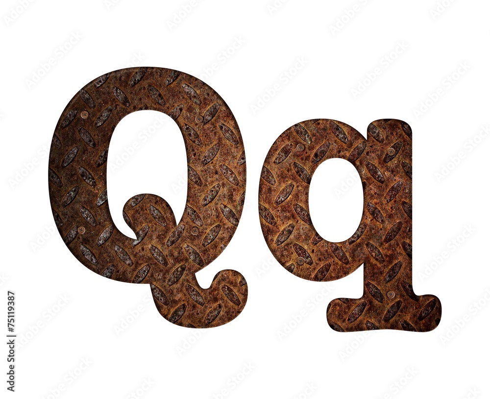 Letter Q rusty metal. Letter Q rusty metal.
