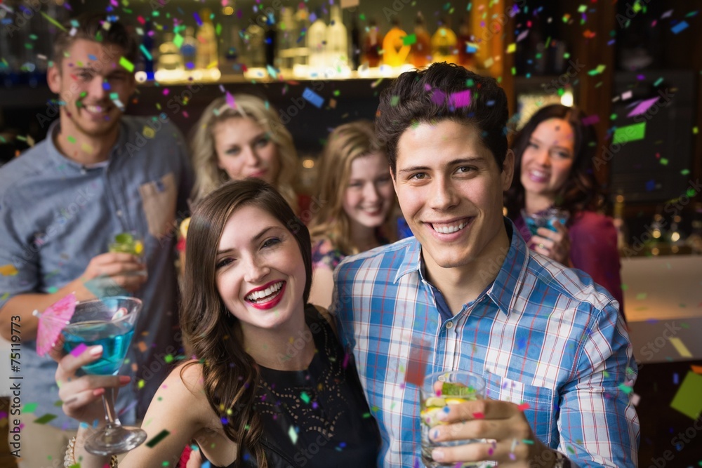 custom made wallpaper toronto digitalComposite image of happy friends drinking cocktails together