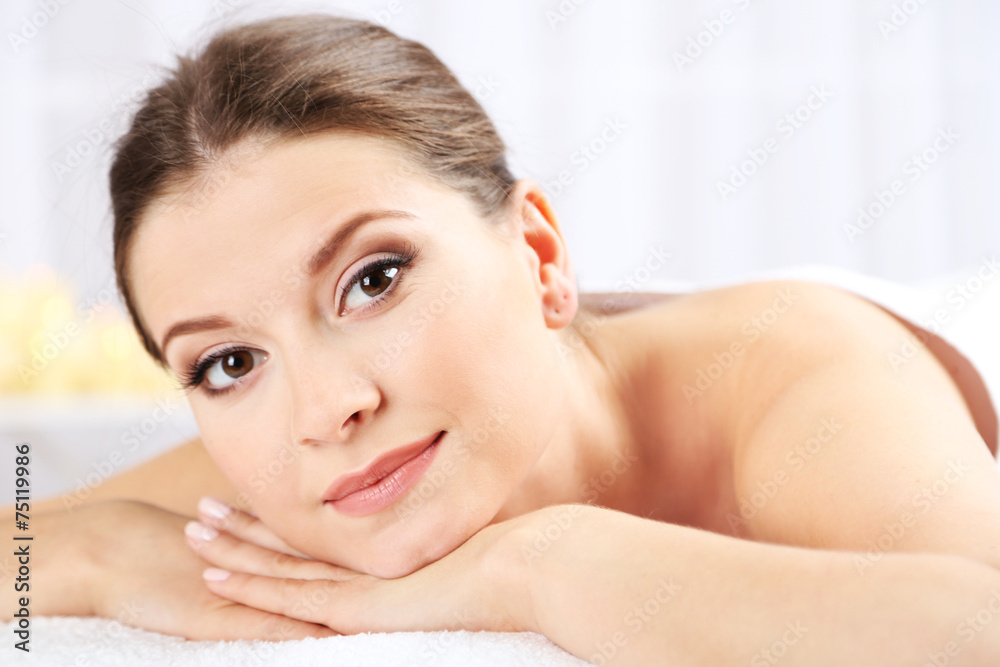 Beautiful young woman having relax in spa salon Beautiful young woman having relax in spa salon
