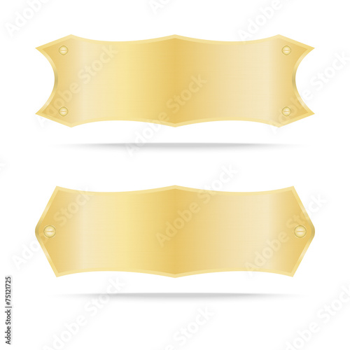 Vector Gold label metal or Metallic gold name plate