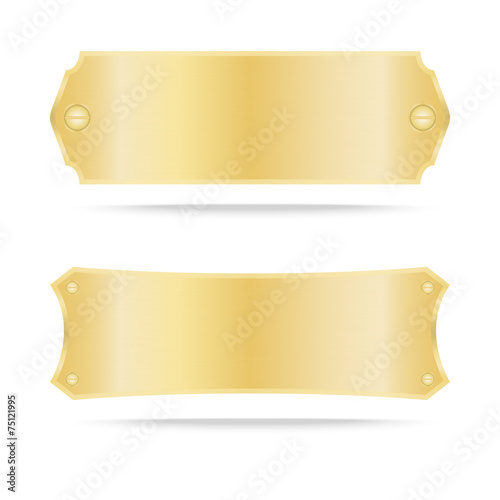 Vector Gold label metal or Metallic gold name plate