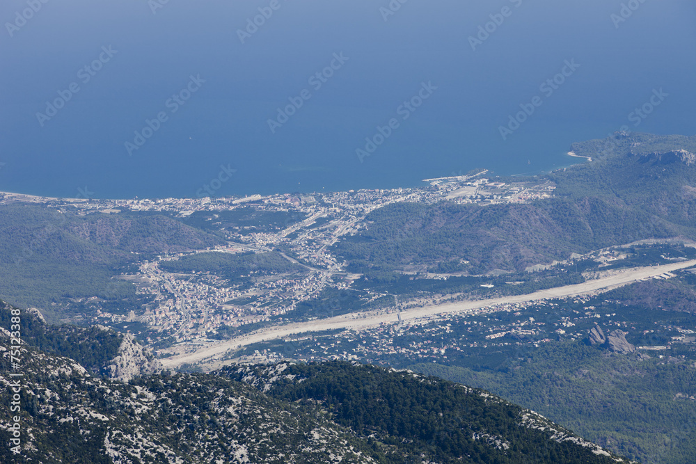 Naklejka premium Aeriel View of Kemer on the Turkish Riviera
