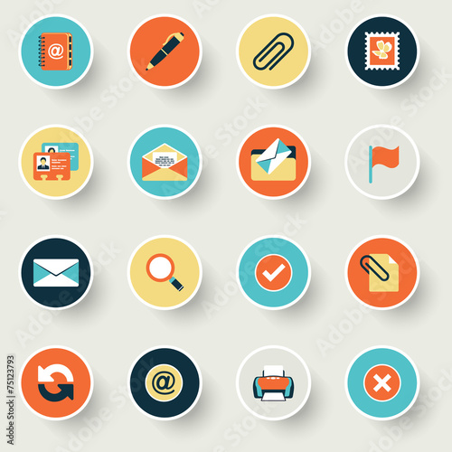 Email modern flat color icons.