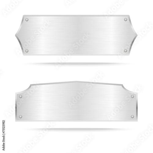 Vector Metal name plate or Metal label with screws with screws