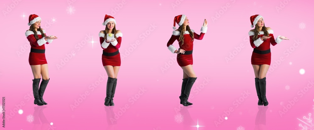 Composite image of different festive blondes