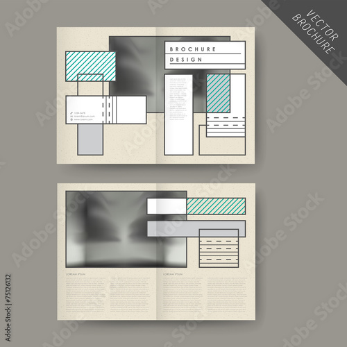 elegant half-fold brochure template set