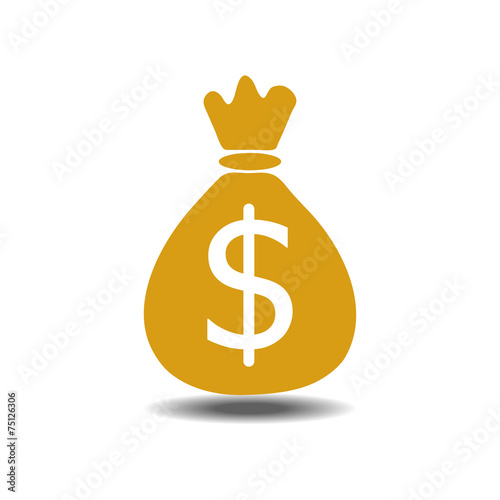 Money bag dollars icon