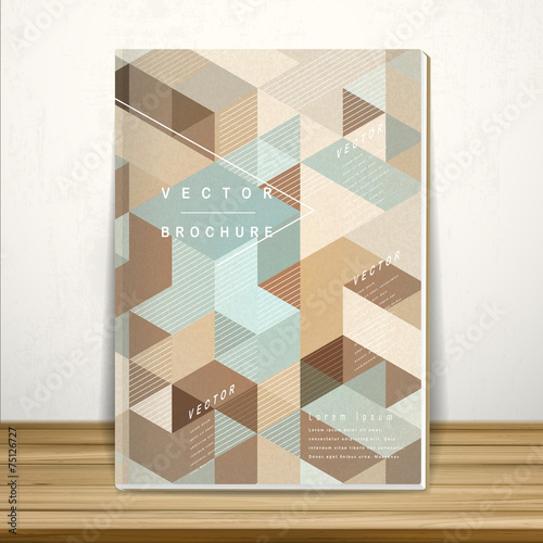 retro mosaic book cover template design