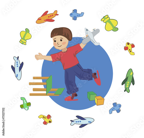 A child plays in the pilot