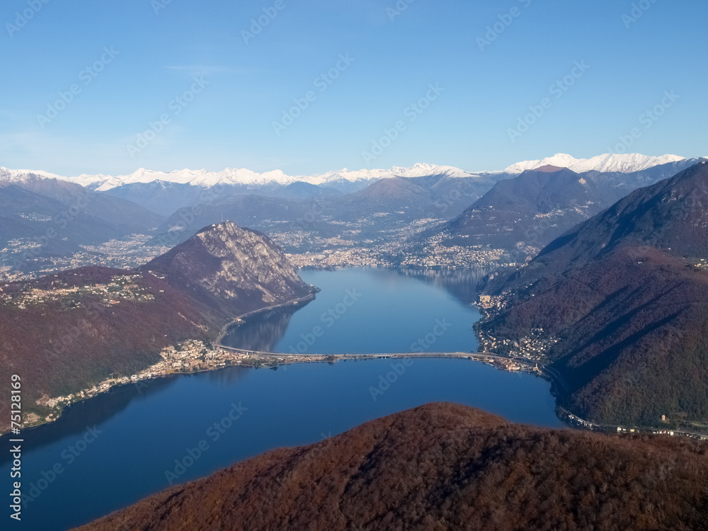 Images of the Gulf of Lugano city