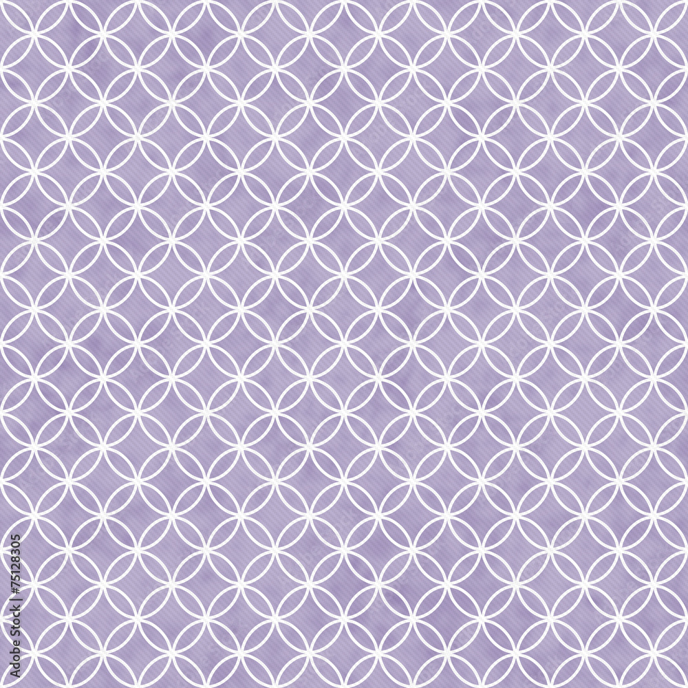 Fototapeta premium Purple and White Interlocking Circles Tiles Pattern Repeat Backg