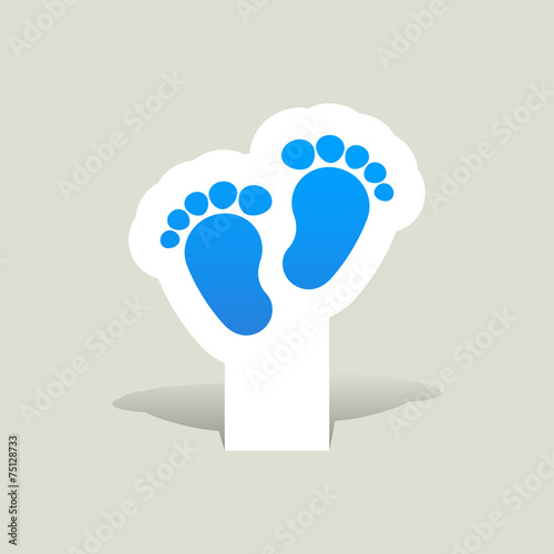 Baby footprints traces vector icon