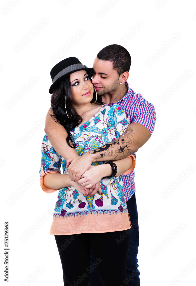 Naklejka premium Happy smiling couple embracing