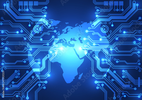 Abstract global network technology background, vector