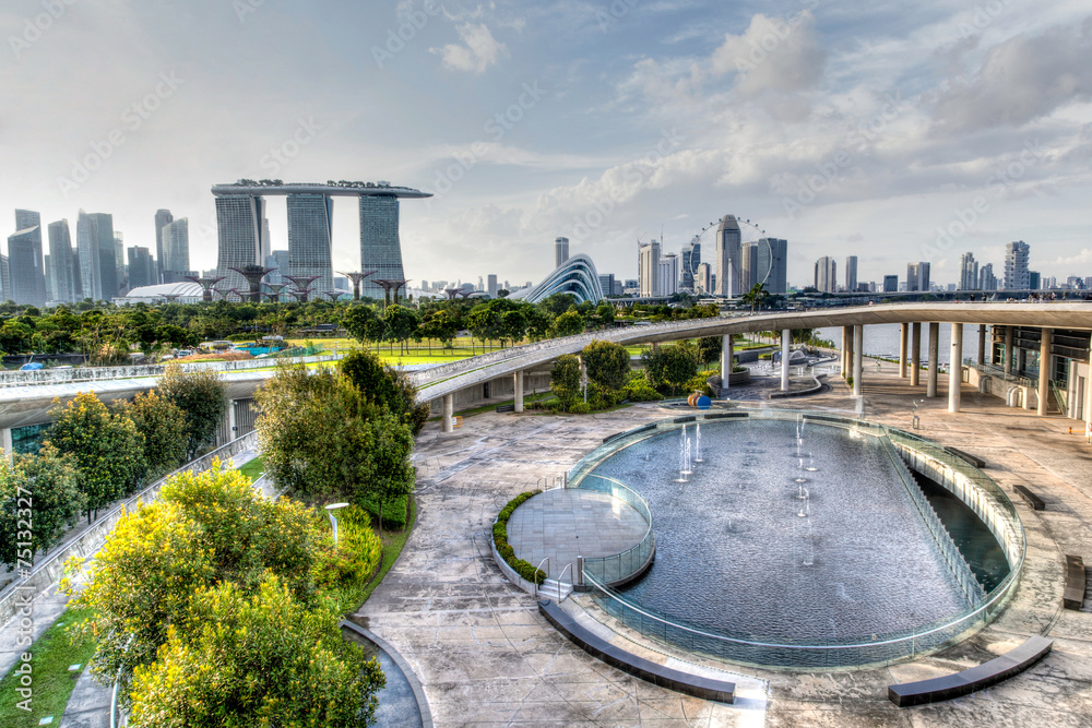 Fototapeta premium Singapore Skyline From Marina Barrage
